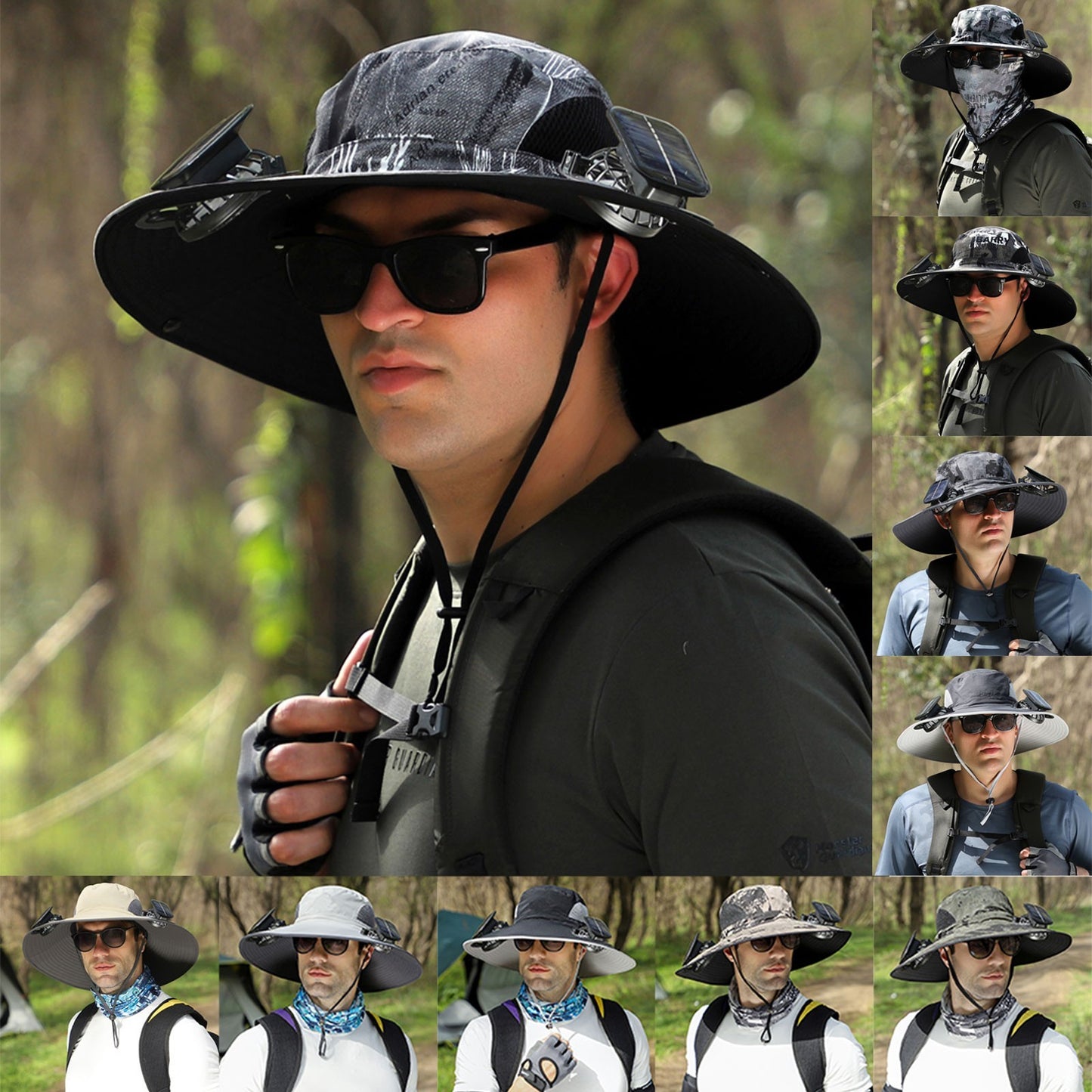 Outdoor Solar Fan Hat