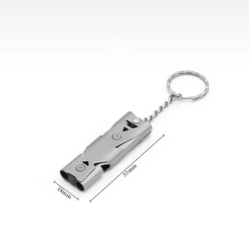 150DB High-Frequency Double Tube Steel Survival Whistle
