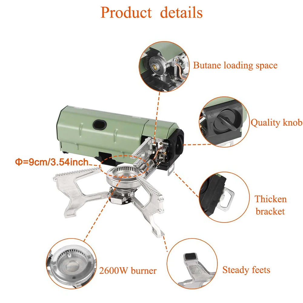 2600W Portable Folding Camping Gas Stove