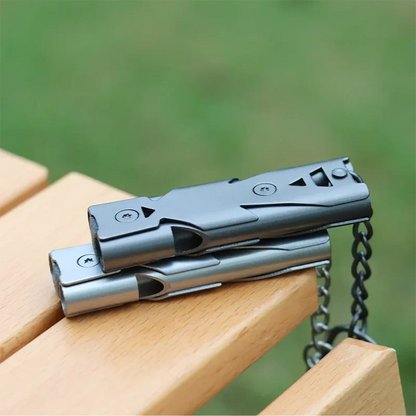 150DB High-Frequency Double Tube Steel Survival Whistle