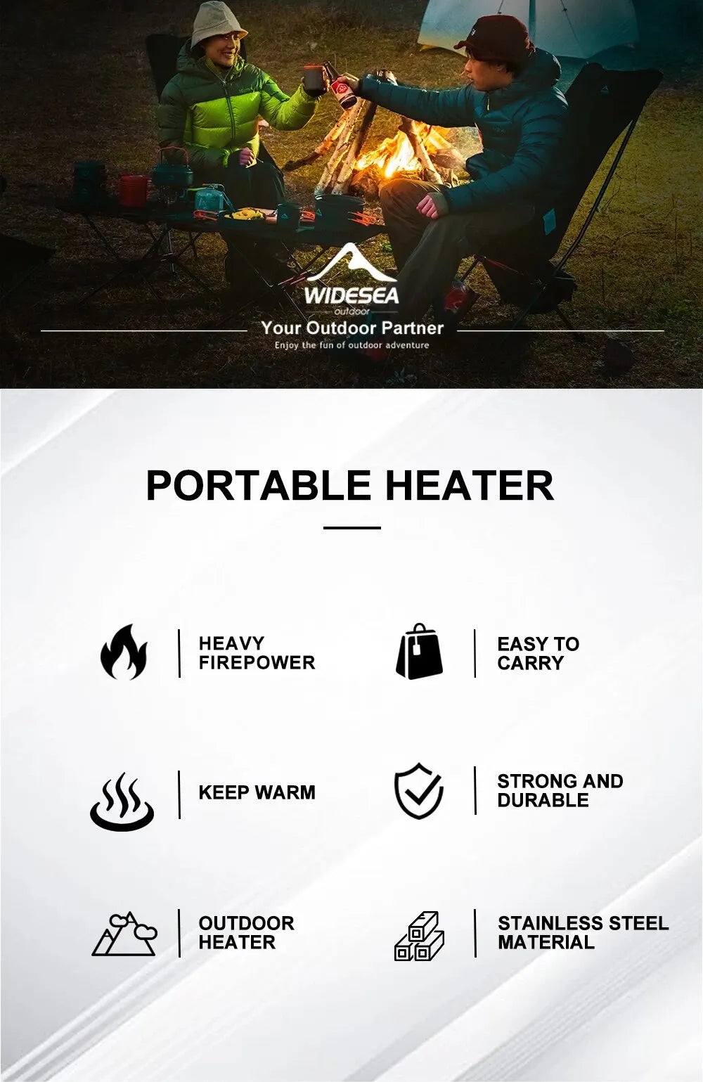 Camping Portable Stainless Steel Heater