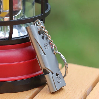 150DB High-Frequency Double Tube Steel Survival Whistle