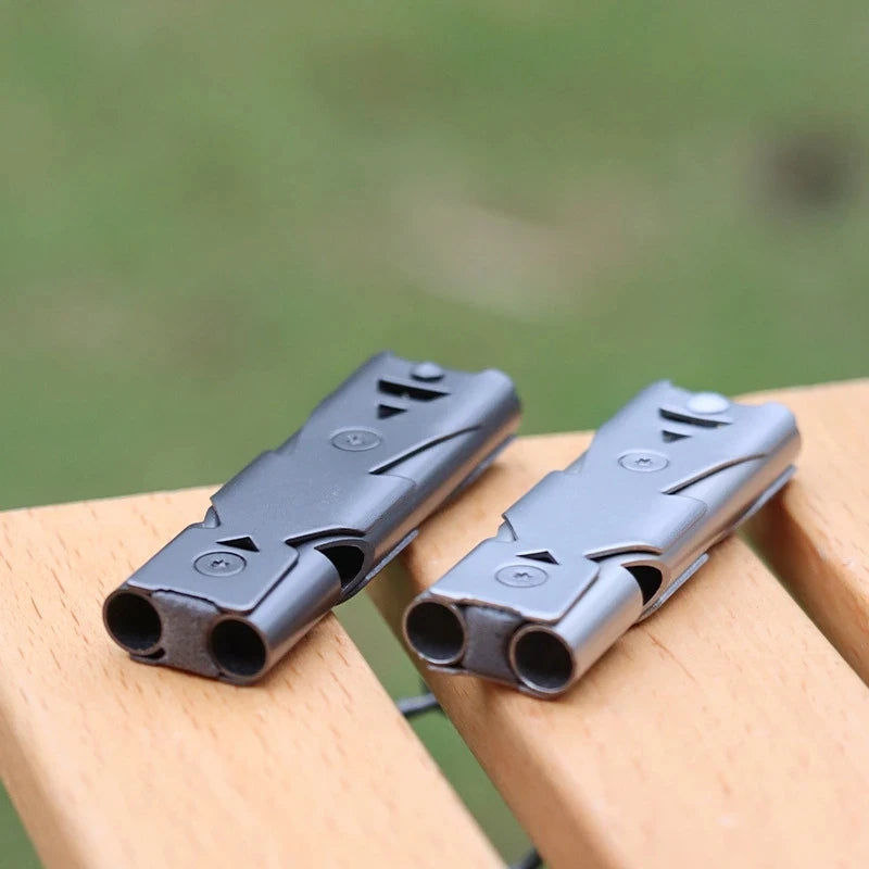 150DB High-Frequency Double Tube Steel Survival Whistle