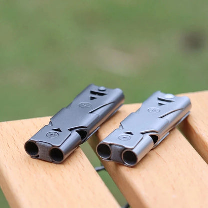 150DB High-Frequency Double Tube Steel Survival Whistle