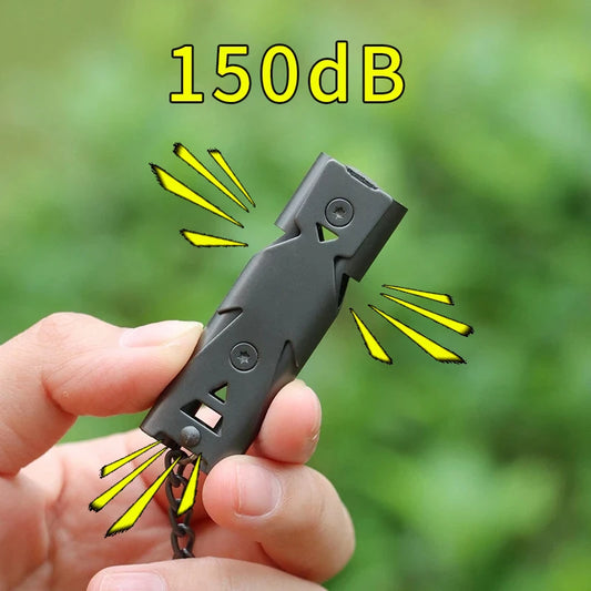 150DB High-Frequency Double Tube Steel Survival Whistle