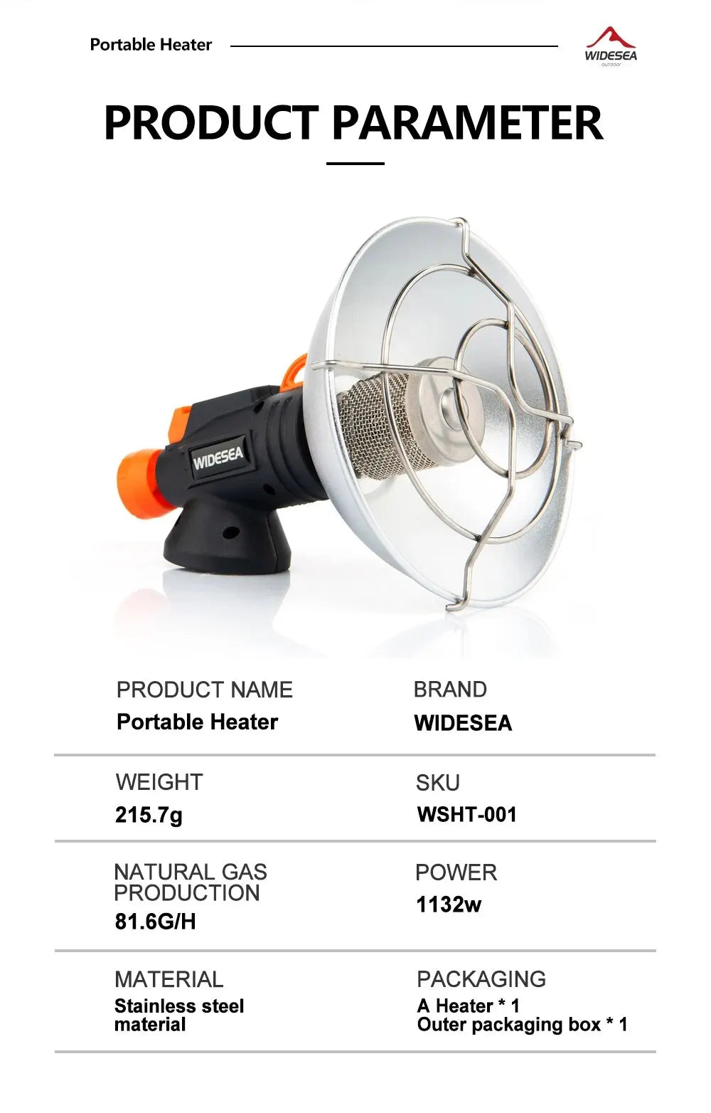 Camping Portable Stainless Steel Heater